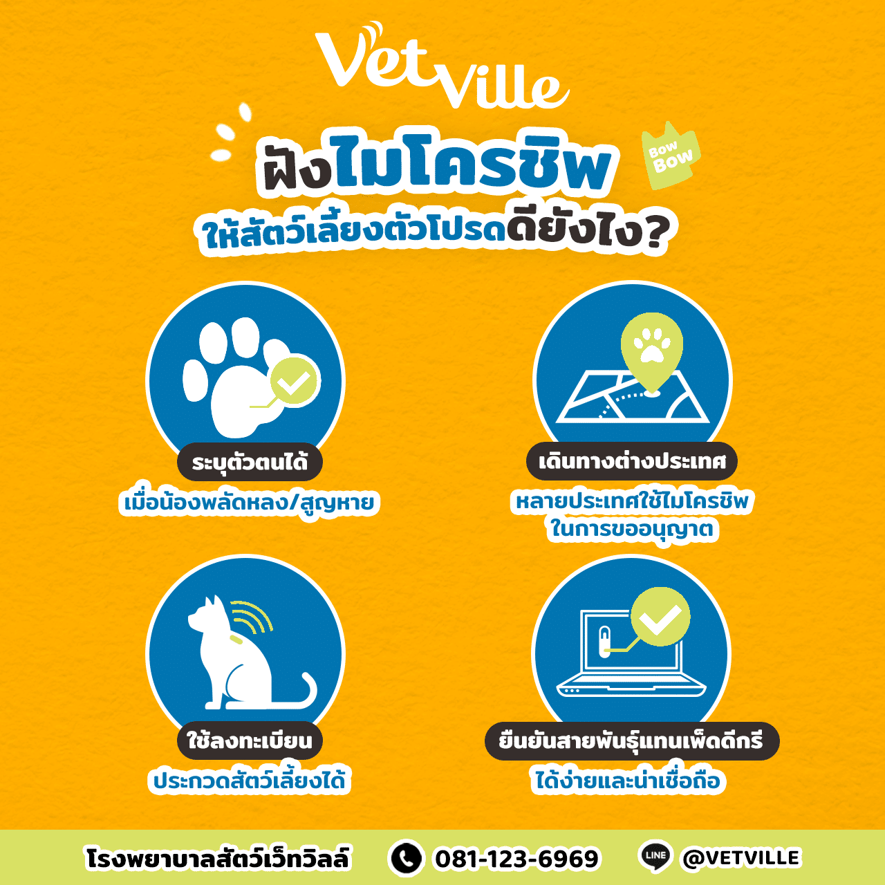 ฝังไมโครชิพให้สัตว์เลี้ยงดียังไง