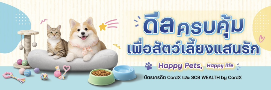 โปรโมชั่น Vetville สาขาบรมราชชนนี ร่วมกับ CardX และ SCB WEALTH ใช้คะแนน POINTX แลกรับเครดิตเงินคืน 13% เมื่อชำระเต็มจำนวนตามเงื่อนไข