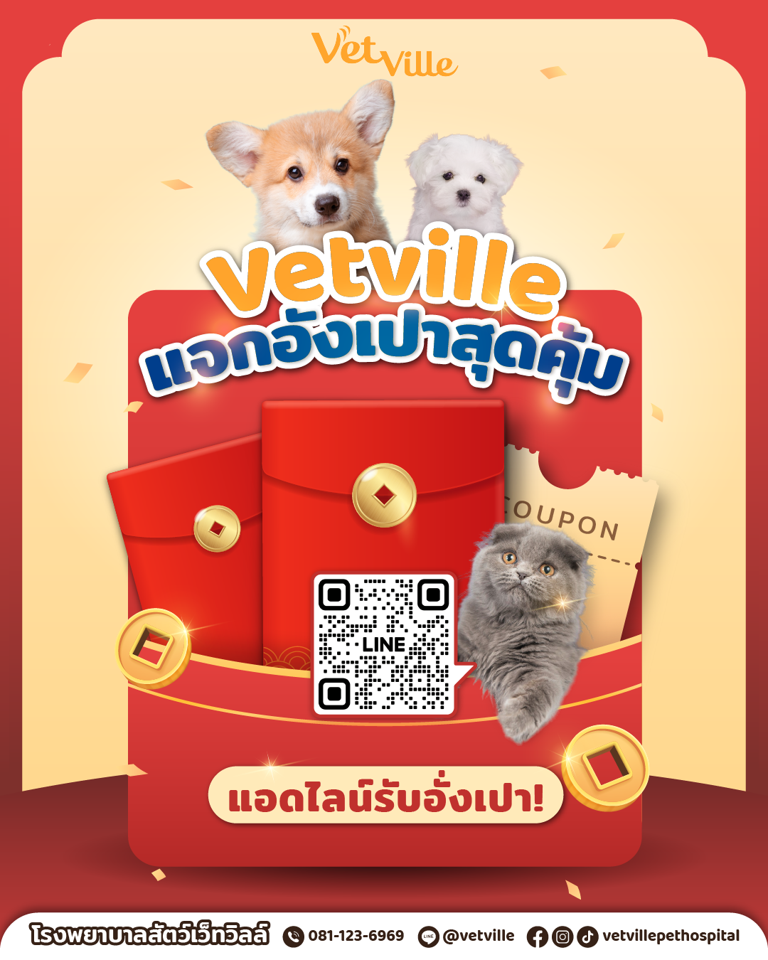 โปรโมชั่นอั่งเปาจากโรงพยาบาลสัตว์เว็ทวิลล์