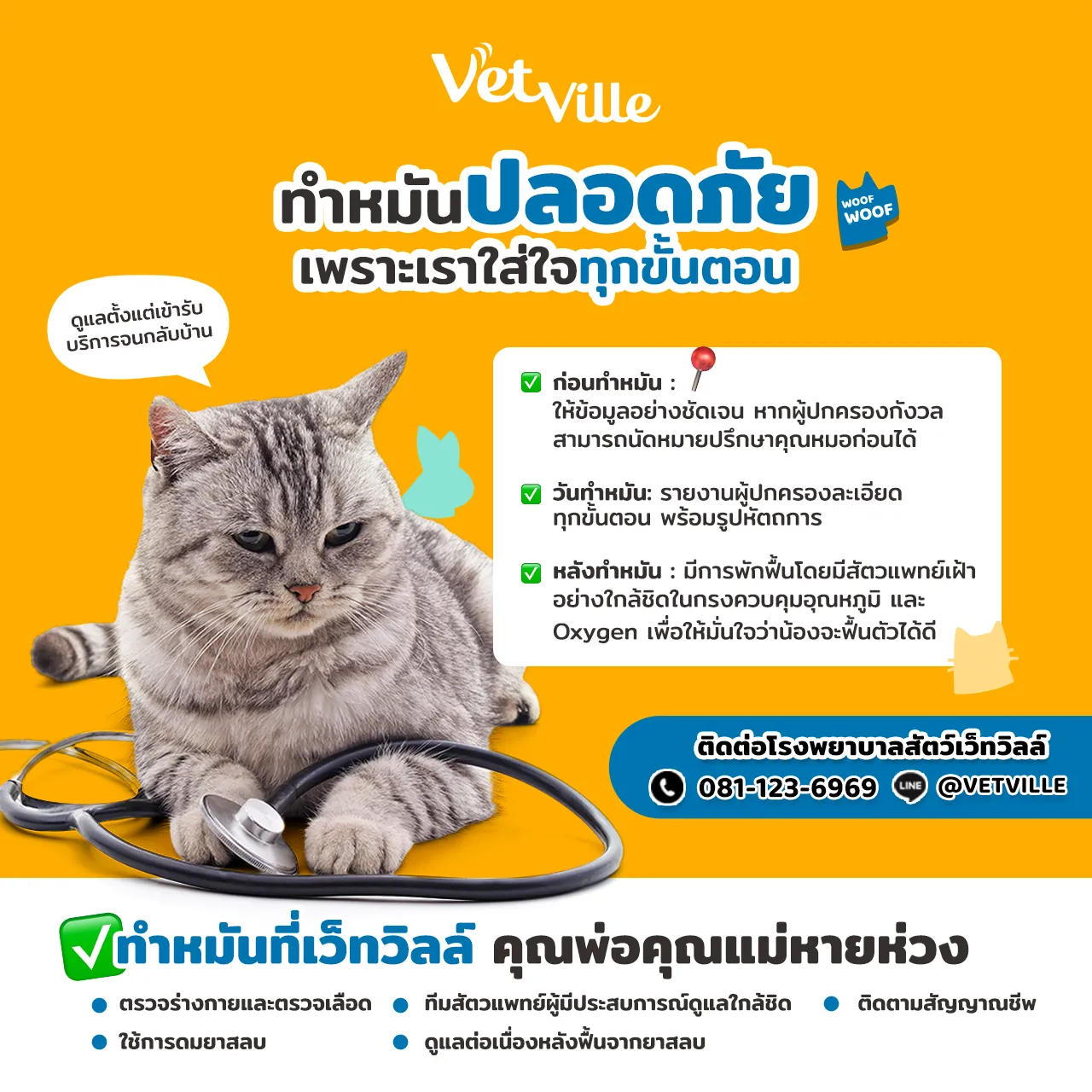ทำหมันสัตว์เลี้ยงปลอดภัยเพราะเราใส่ใจทุกขั้นตอน